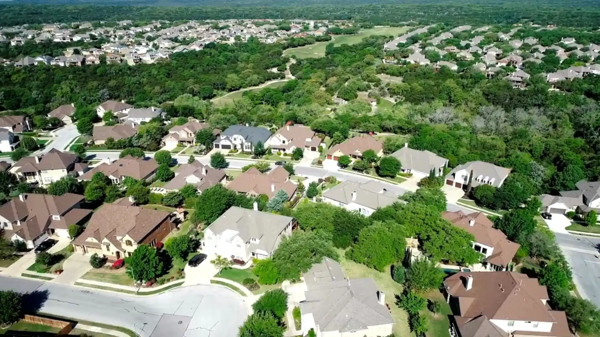 Aerial view of Temple, TX neighborhood.